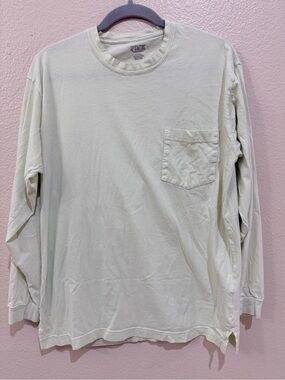 PINK Victoria's Secret Campus Long Sleeve Pocket Tee Mint Green Logo Back Size M